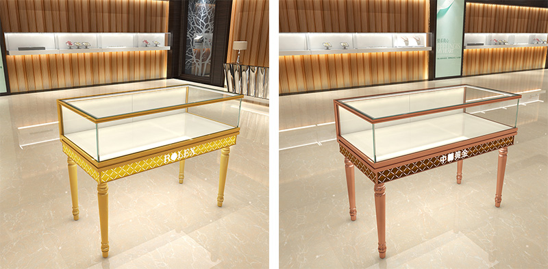 藝術(shù)玻璃展示柜,黃金珠寶柜臺
